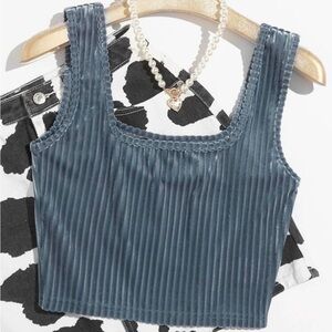 Crop Velvet Tank Тор🔴